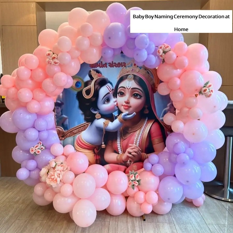 Baby Boy Naming Ceremony Decoration at Home