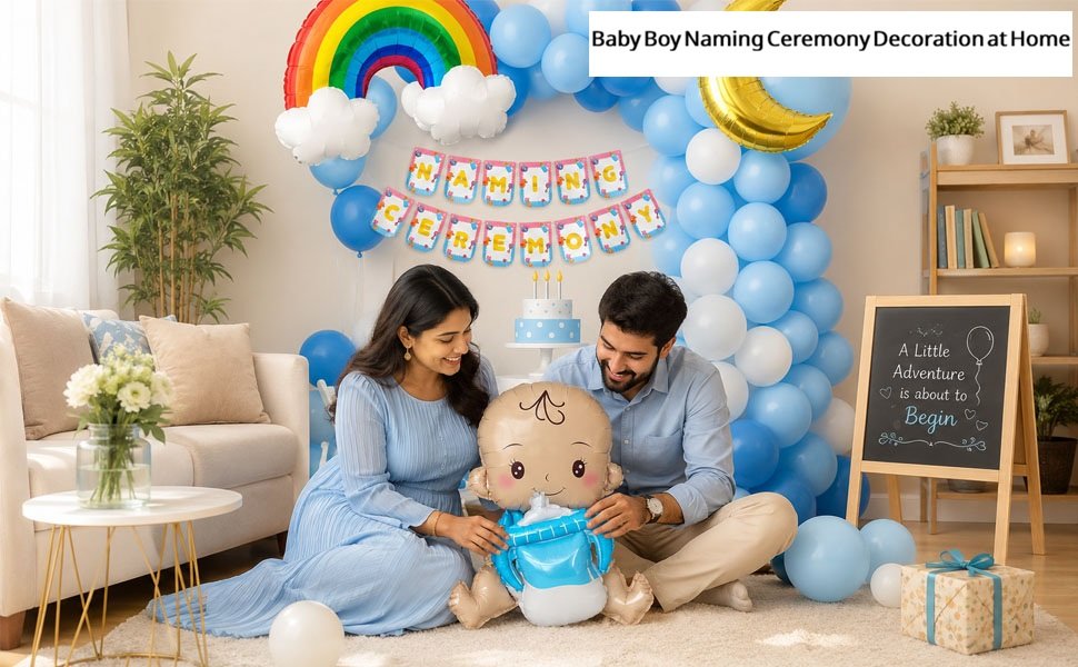 Baby Boy Naming Ceremony Decoration at Home