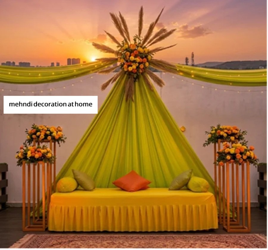 mehndi decoration at home