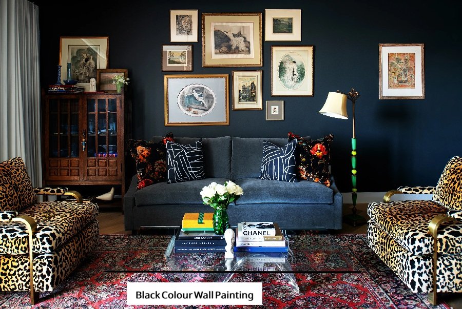 Black Colour Wall Painting
